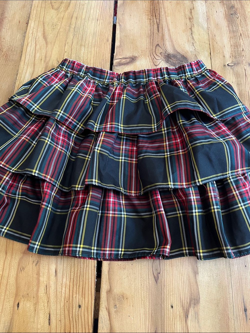 CREWCUTS 12 Holiday Stewart Tartan Printed Hoop Skirt Tiered
